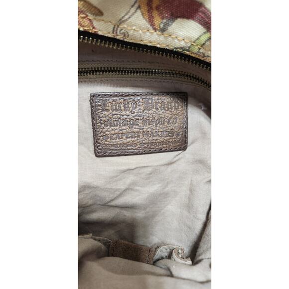 Y2k Lucky Brand Vintage Boho Chic Hobo Bag Hummingbirds Flowers Suede See Pics - Picture 9 of 9